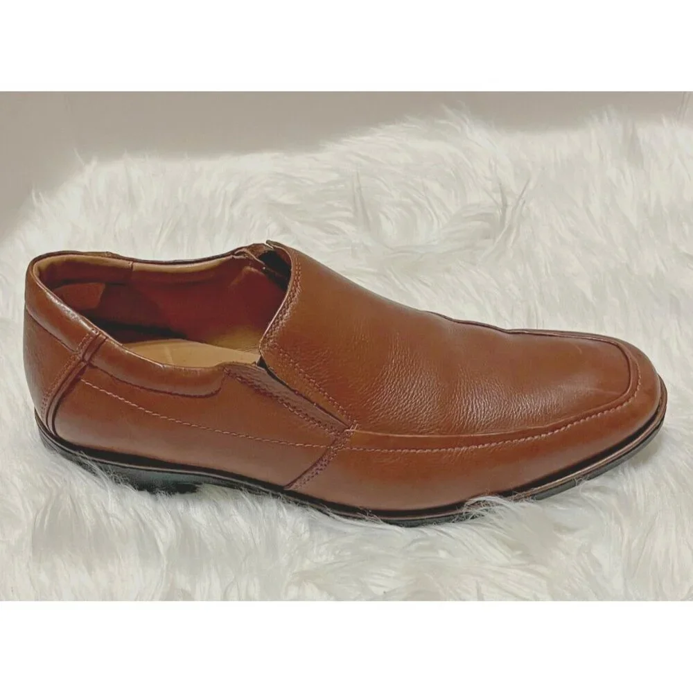 Nordstrom Rack Leather Slip On Dress Shoes Mens Size 11M Brown Absolut Comfort